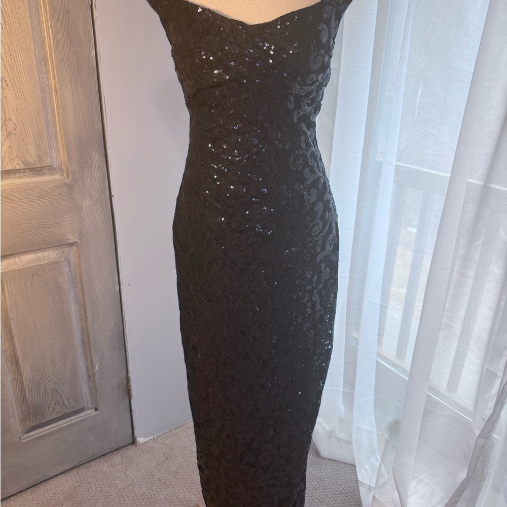 Ralph Lauren Dark Blue Sequin Gown